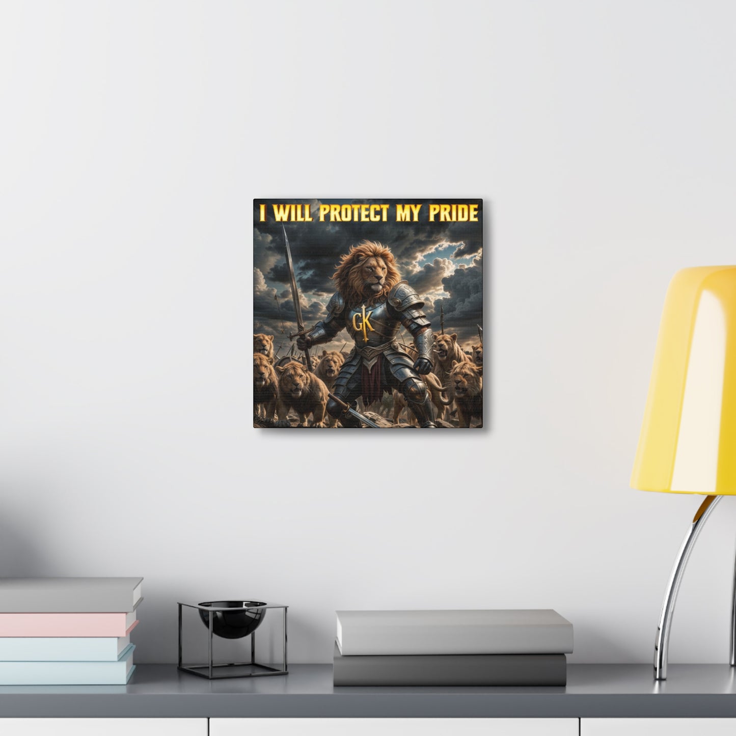 Lion Warrior Canvas Gallery Wrap - "I Will Protect My Pride" Wall Art