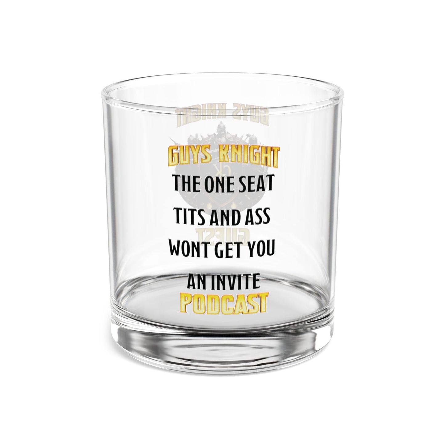 Guys Knight Podcast Bourbon Rocks Glass-Guys Night