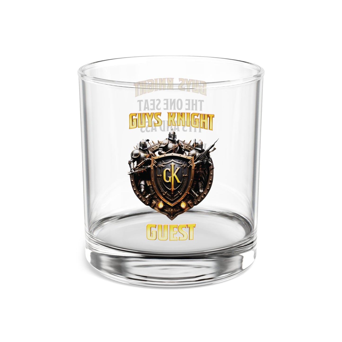 Guys Knight Podcast Bourbon Rocks Glass-Guys Night