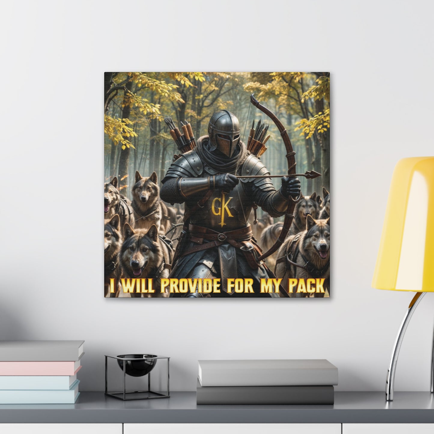 "I will provide for my pack". For the man who provides for his family Canvas Wall Art