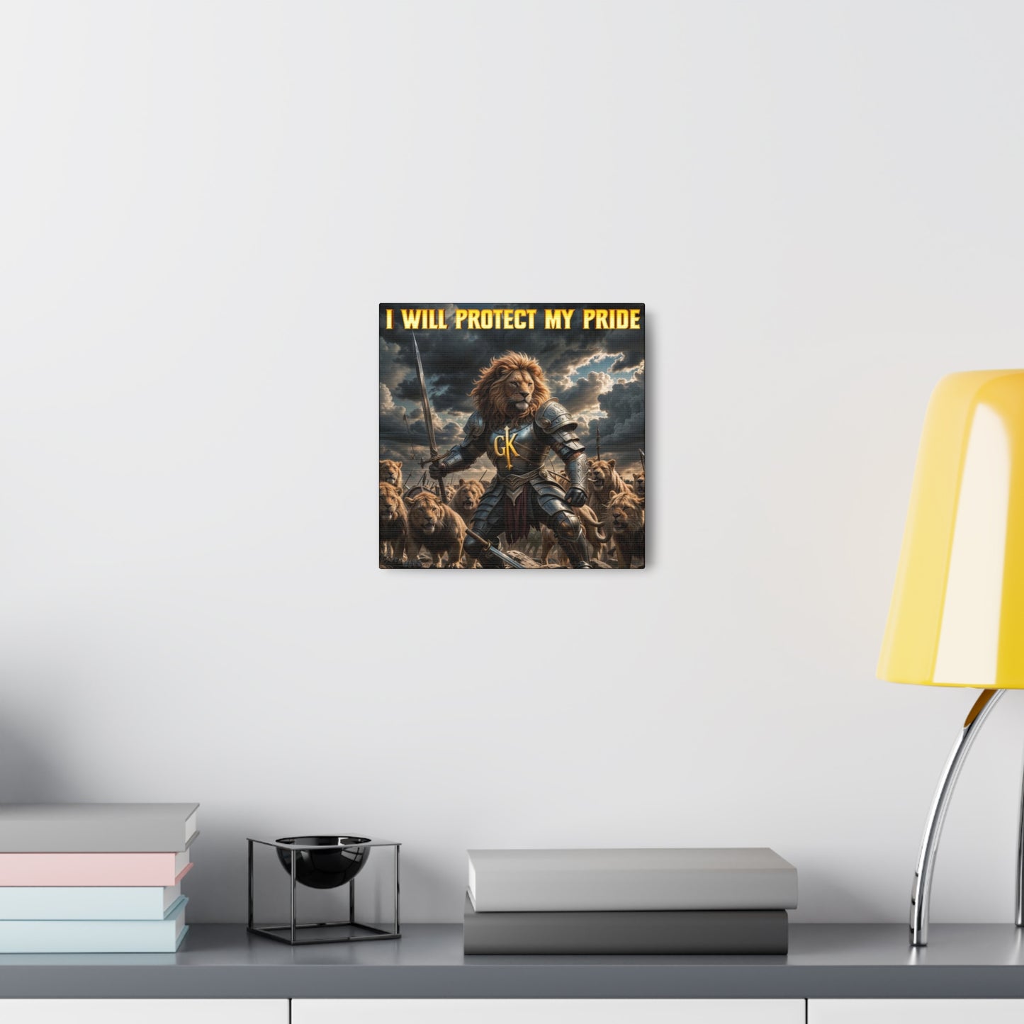 Lion Warrior Canvas Gallery Wrap - "I Will Protect My Pride" Wall Art